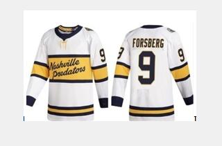 Men's Nashville Predators #9 Filip Forsberg White Stitched Jersey