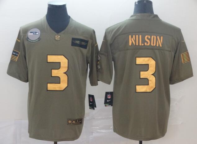 Men Seattle Seahawks 3 Wilson Green Nike  Jerseys