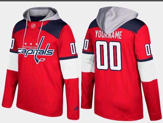 capitals-custom-name-and-number-red-hoodie  for Men