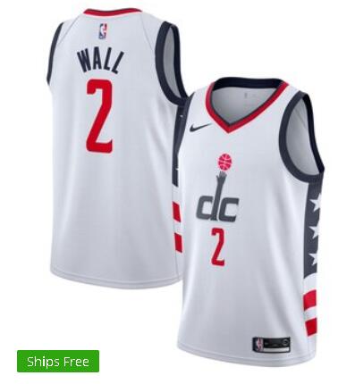 Men's Washington Wizards John Wall Nike White 2019/20 Finished City Edition Swingman Jersey