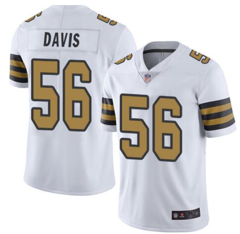 Men's New Orleans Saints 56 DeMario Davis  Stitched Jersey White