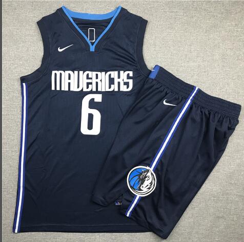 New Men's Dallas Mavericks 6 Porzingis Basketball Suits
