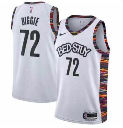 NBA Men's Brooklyn Nets 72# Biggie Jersey 2019-20 New Season City Edition Jersey white