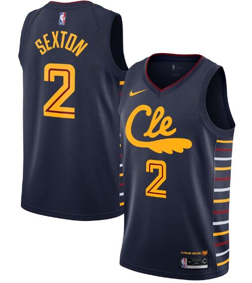 Men's Nike Collin Sexton Navy Cleveland Cavaliers 2019/20 Finished Swingman Jersey – City Edition