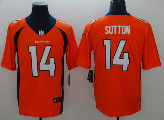 Nike Broncos #14 Courtland Sutton Orange Men's Stitched NFL 100th Season Vapor Limited Jersey