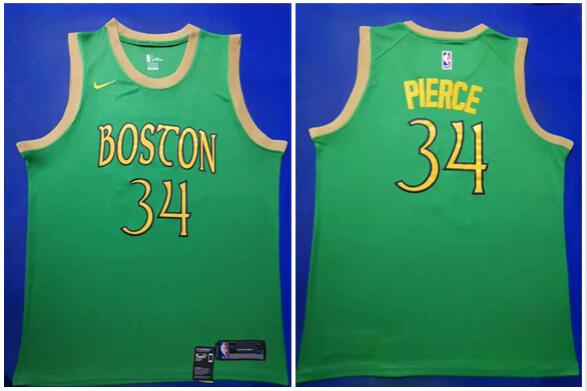2019-20 Nike Men's Boston Celtics #34 Paul Pierce Green City Edition Jersey