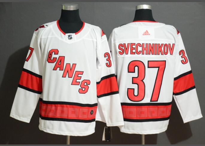 Carolina Hurricanes #37 Andrei Svechnikov White  men's Stitched Hockey Jersey