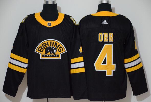 New Adidas Men's Boston Bruins #4 Bobby Orr Black NHL Jerseys