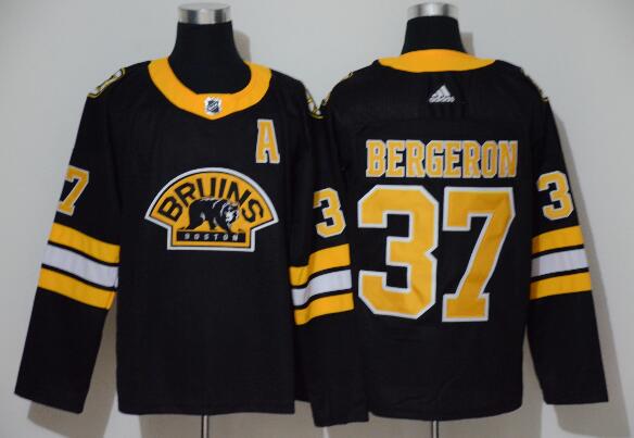 Men's Boston Bruins #37 Patrice Bergeron Black Stitched Jersey