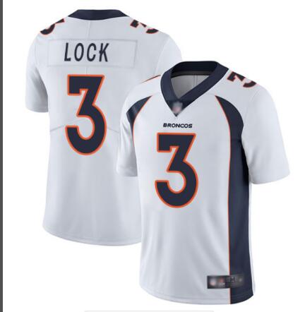 Broncos #3 Drew Lock Men White Jersey
