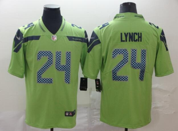 Men's Seattle Seahawks #24 Marshawn Lynch Green 2017 Vapor Untouchable Stitched NFL Nike Limited Jersey