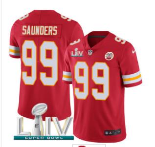Nike Chiefs #99 Khalen Saunders Red Super Bowl LIV 2020 Team Color Men Stitched NFL Vapor Untouchable Limited Jersey