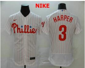 Men's Philadelphia Phillies #3 Bryce Harper White Home Stitched MLB Flex Base Nike Jersey