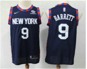 Men's New York Knicks #9 R.J. Barrett Navy Blue 2019 Nike City Edition Swingman Squarespace Stitched NBA Jersey
