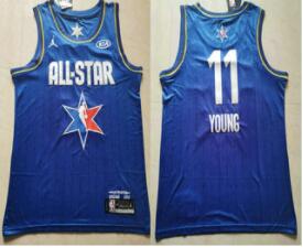 Men's Atlanta Hawks #11 Trae Young Blue Jordan Brand 2020 All-Star Game Swingman Stitched NBA Jersey