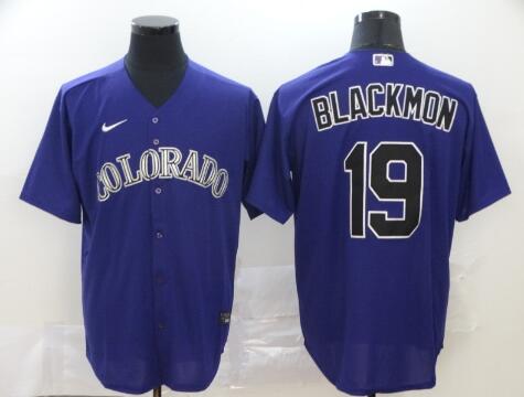 Men's Colorado Rockies #19 Charlie Blackmon Purple Stitched MLB Cool Base Nike Jersey