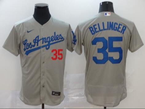 Men's Los Angeles Dodgers #35 Cody Bellinger Gray Stitched MLB Flex Base Nike Jersey