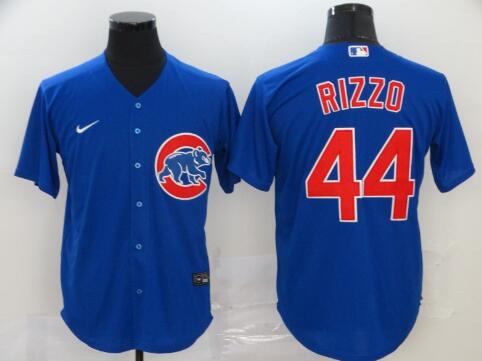 Nike Men's Chicago Cubs 44 Anthony Rizzo Blue Stitched Jersey