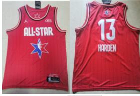 Men's Houston Rockets #13 James Harden Red Jordan Brand 2020 All-Star Game Swingman Stitched NBA Jersey