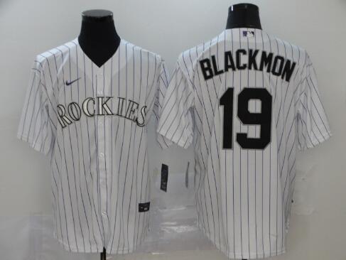 Men's Colorado Rockies #19 Charlie Blackmon White Stitched MLB Cool Base Nike Jersey