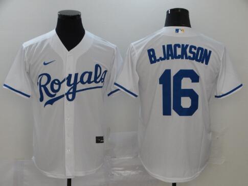 Men's Kansas City Royals #16 Bo Jackson White Stitched MLB Cool Base Nike Jersey