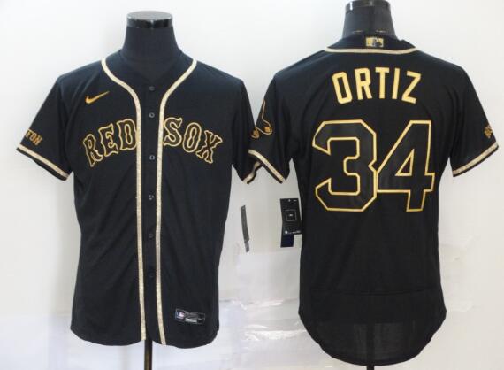 Men's Boston Red Sox #34 David Ortiz Black Stitched MLB  Nike Jersey