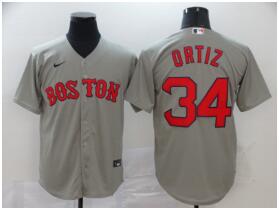 Men's Boston Red Sox #34 David Ortiz Gray Stitched MLB Cool Base Nike Jersey