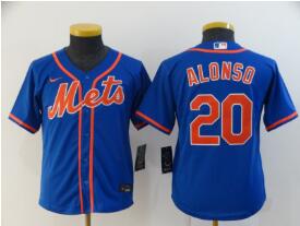 Youth New York Mets Men #20 Pete Alonso  Stitched MLB Cool Base Nike Jersey