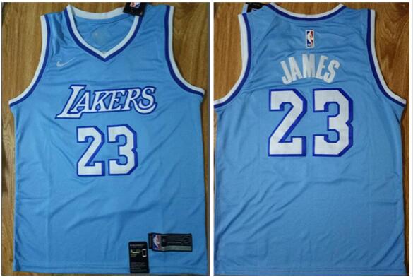 Men's Los Angeles Lakers LeBron James Men Blue Stitched Jersey