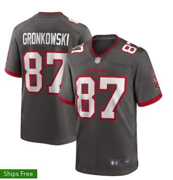 Men's Tampa Bay Buccaneers Rob Gronkowski Nike Pewter Alternate  Jersey