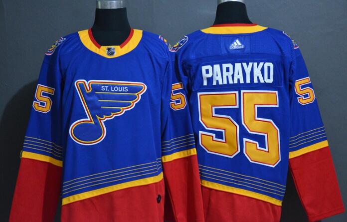 Men's St. Louis Blues #55 Colton Parayko Blue Adidas Stitched NHL Throwback Jersey