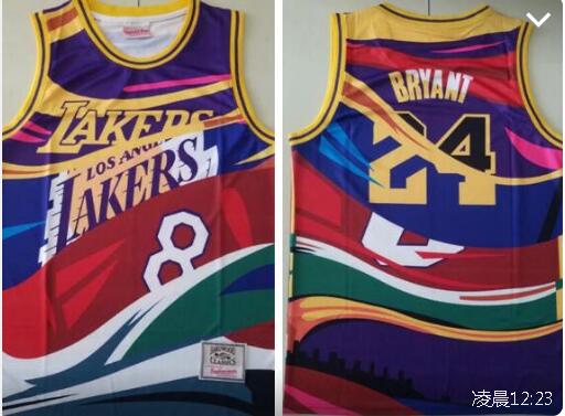 Men's Los Angeles Lakers #24 Kobe Bryant Multi Color Swingman Printed NBA Jersey Men's Los Angeles Lakers #24 Kobe Bryant Multi Color Swingman Printed NBA Jersey