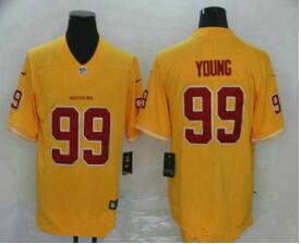 Men's Washington Redskins #99 Chase Young Gold 2020 Color Rush Stitched NFL Nike Limited Jersey