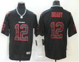 Men's Tampa Bay Buccaneers #12 Tom Brady 2020 Black Lights Out Color Rush Stitched NFL Nike Limited Jersey
