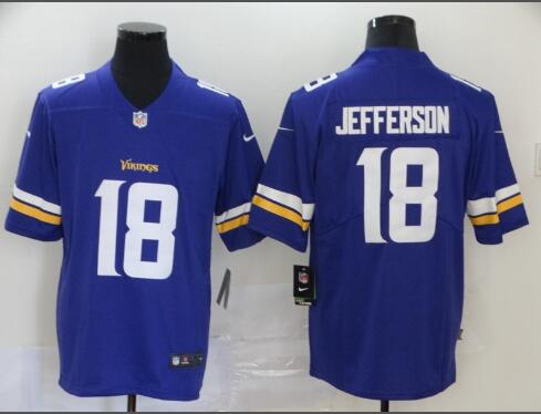 Men's Minnesota Vikings Justin Jefferson Nike Purple 2020 NFL  Jersey