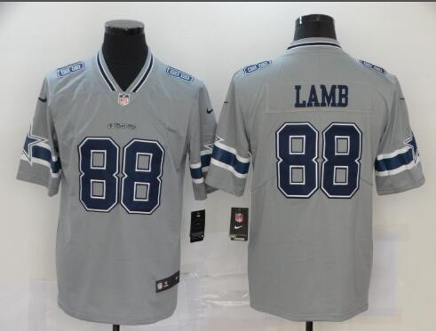 Men's Dallas Cowboys #88 CeeDee Lamb Grey 2020 Inverted Legend Stitched NFL Nike Limited Jersey