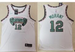 Men's Memphis Grizzlies #12 Ja Morant White Nike 2019 Hardwood Classics Green Throwback Swingman Jersey