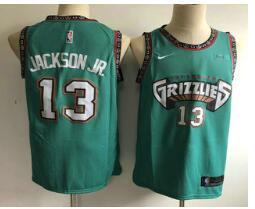 Men's Memphis Grizzlies #13 Jaren Jackson Jr. Nike 2019 Green Throwback Swingman Jersey With The Sponsor Logo