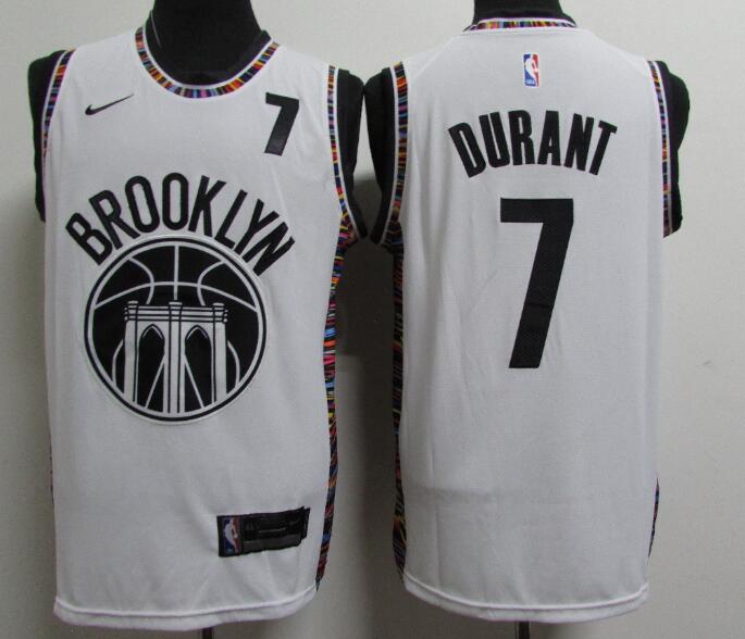 Men's Brooklyn Nets #7 Kevin Durant NEW White Stitched Jersey