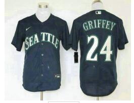 Men's Seattle Mariners #24 Ken Griffey Jr. Navy Blue Stitched MLB Cool Base Nike Jersey