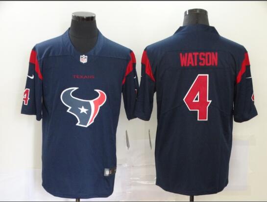 Nike Texans #4 Deshaun Watson Navy Team Big Logo Number Color Rush Limited Jersey