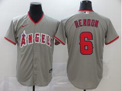 Men's Los Angeles Angels #6 Anthony Rendon Gray Stitched MLB Cool Base Nike Jersey