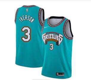 Men's Memphis Grizzlies #3 Allen Iverson Green 2019 NEW Nike Swingman Printed NBA Jersey