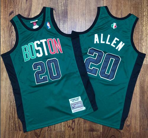 Men's Boston Celtics #20 Ray Allen Green Hardwood Classics Stitched Jersey