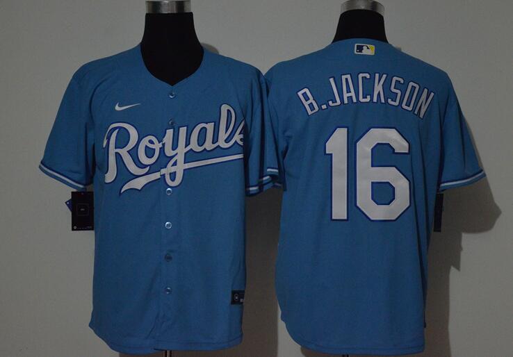 Men's Kansas City Royals #16 Bo Jackson Blue Stitched MLB Cool Base Nike Jersey