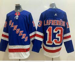 Men's New York Rangers #13 Alexis Lafreniere Royal Blue Adidas Hockey Stitched NHL Jersey