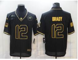 Men's Tampa Bay Buccaneers #12 Tom Brady Black Gold 2020 Salute To Service Stitched NFL Nike Limited Jersey