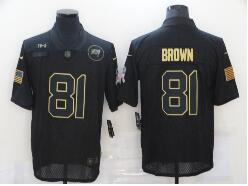 Men's Tampa Bay Buccaneers #81 Antonio Brown Black 2020 Salute To Service Stitched NFL Nike Limited Jersey