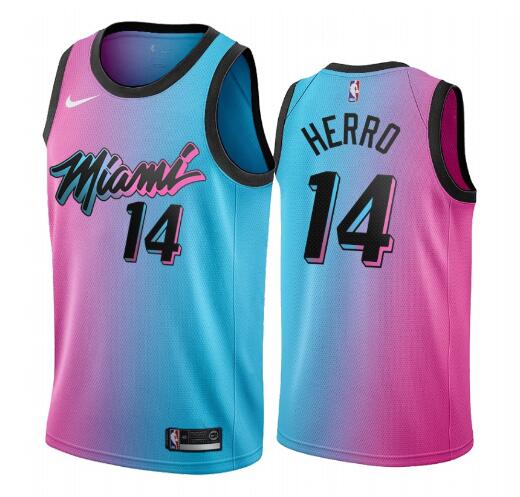 Men's Tyler Herro Miami Heat Blue Pick City Edition Vice 2020-21 Jersey