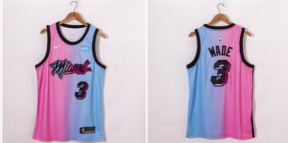 Men's #3 Dwyane Wade Miami Heat Blue Pick City Edition Vice 2020-21 Jersey